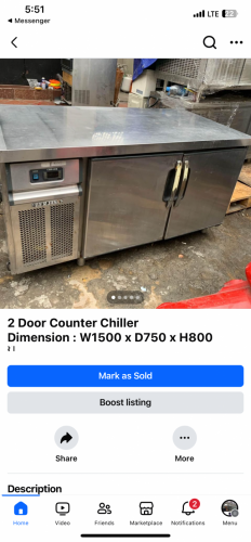 2 door counter chiller