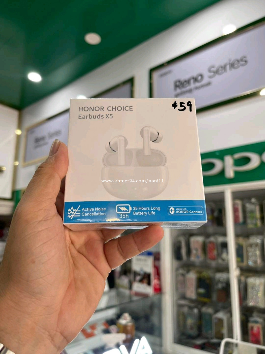 លក់ Honor choice earbuds X5 ថ្មីប្រអប់ ប្រម៉ូសិនភ្ជុំបិណ្ឌ 50 Price