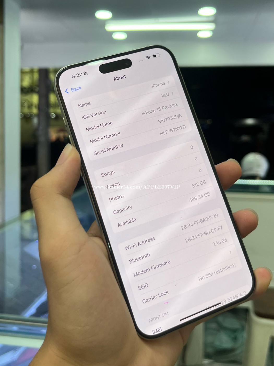 15 Pro max Natural Titanium 512G 1000 Price 1050.00 in Tuek L'ak Muoy