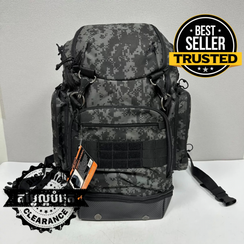 Code Alpha Backpack Tactical Gear Digital Camo Black Orange Military Style