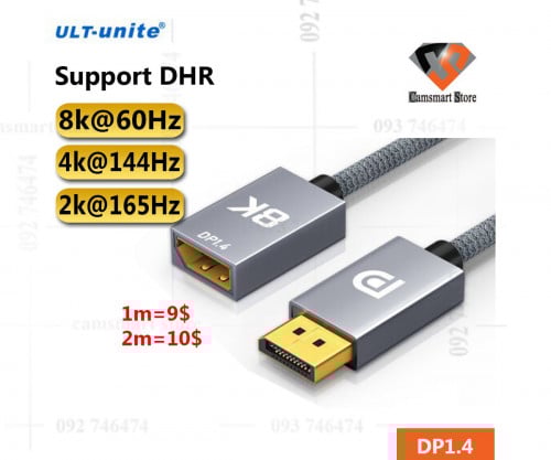 DP Extension Cable 8K DisplayPort 1.4 Adapter Display Port Cord Wire Male to Female