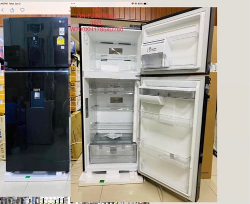 ទូរទឹកកក LG inverter ចុចទឹកញាំបាន និង ផលិតទឹកកកអូតូ