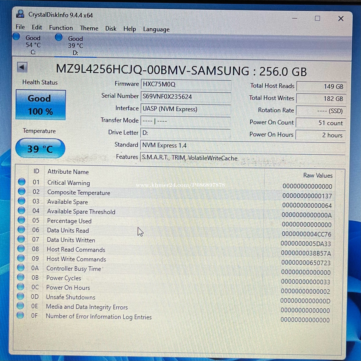 SSD 256GB from New Surface Pro 11 Price 45.00 in Stueng Mean chey 2, Cambodia Leng