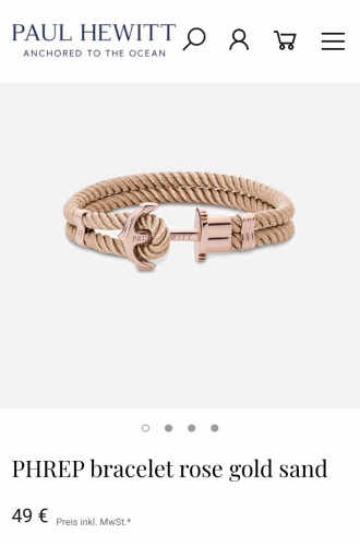 PAUL HEWITT Anchor Bracelet PHREP IP Rose Gold Nylon size S