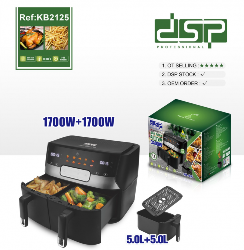 Air Fryer Dual Baskets 3400W 10L