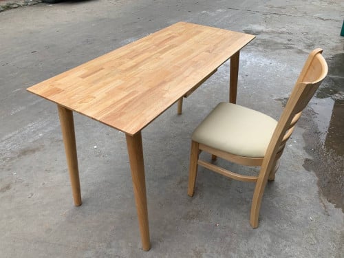 Dest set 55*120cm*75cm with one chair by rubber wood