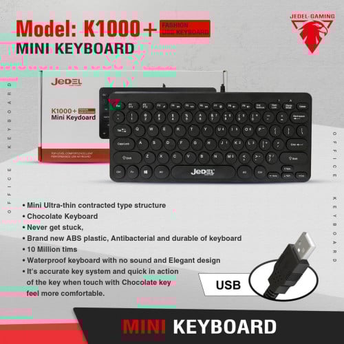 JEDEL GAMING K1000 USB Mini Keyboard