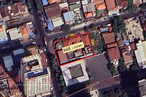 1630 Sqm Corner Commercial Space For Rent in Daun Penh