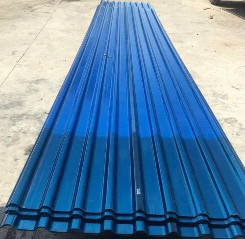 ស័ង្កសីជ័រថ្លា FRP 7ភ្លីពណ៍ខៀវថ្លា