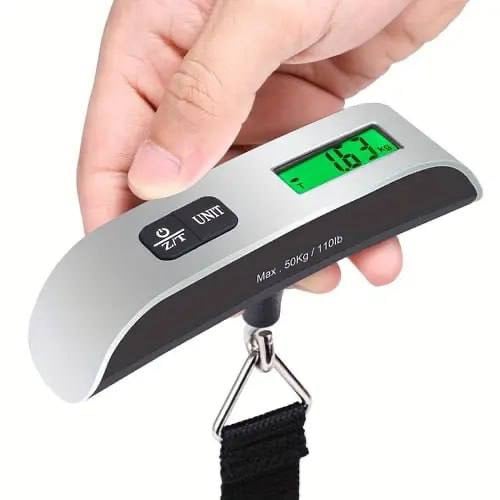 Compact Lcd Digital Travel Scale With Belt - Portable Suitcase & Luggage Weight Tool