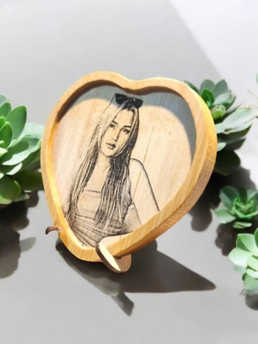 Costume Heart Shape / Wooden Engraving / Perfect Gifts /By Laser Art/ឈើឆ្លាក់រូប