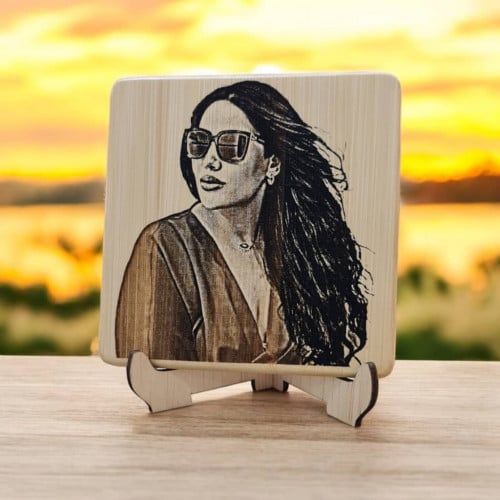 Customize Picture Engraving in Square Shape By:Laser Art. gift/ឈើជ្រុងឆ្លាក់រូបខ្លួនយើងក៏បានដូចគ្នា
