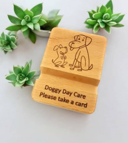 Personalized Cell Phone Stand - Pocket sized - Solid Beech Wood - Custom Text