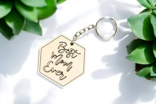 Hexagon Shape Cutting Keychain With Custom Logo/Name/Wordings/Photo