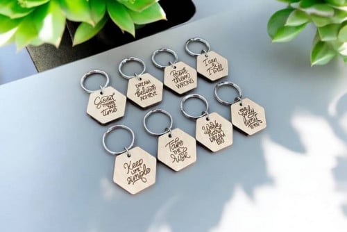 Hexagon Shape Cutting Keychain With Custom Logo/Name/Wordings/Photo