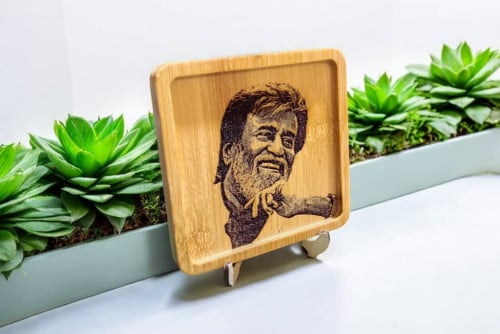 Custom Square Frame with your Personalize Photo /Logo/Wordings (with wooden stand)