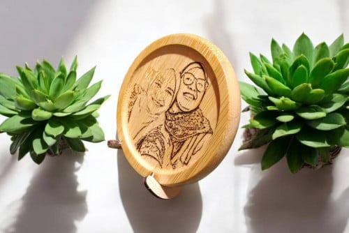 Custom Round Shape Laser Engraving with your Photo/Logo/Wordings