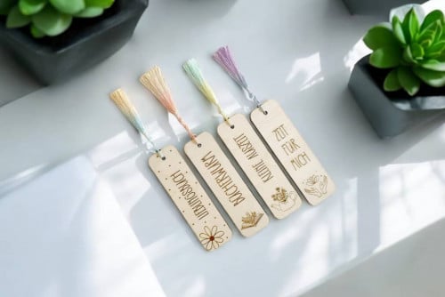 Engraved Personalized Wooden Cut Bookmark / Custom Messages