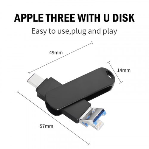 Flash USB TypeC+Lighning 128GB can use with iPhone & Android