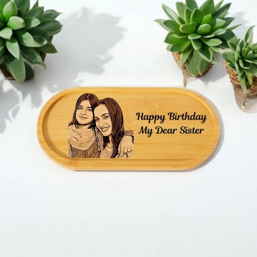 Custom Oval Shape Bamboo Wood with Personalized Messages,Photo,Logo