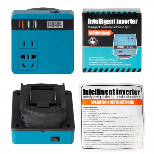 ដុំបំលែងភ្លើងទៅ AC 220v / 21V Convert To AC220V/DC5V/12V Portable Outdoor (No battery)