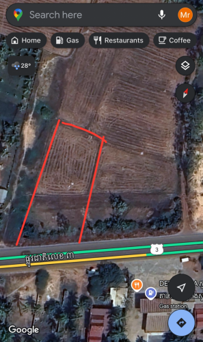 ដីជាប់ផ្លូវជាតិលេខ៣ ស្រុកឈូក ខេត្តកំពត