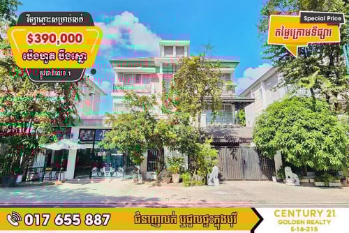 #វីឡាភ្លោះ TA សម្រាប់លក់ នៅលើផ្លូវធំ ផ្លាទីនីម