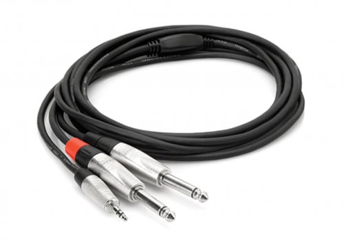 Hosa Technology REAN 3.5mm TRS to Dual 1/4" TS Pro Stereo Breakout Cable (6') (3meter)