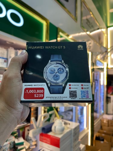 HUAWEI Watch GT5(46mm) Blue color ថ្មីប្រអប់ធានា1ឆ្នាំតម្លៃពិសេស