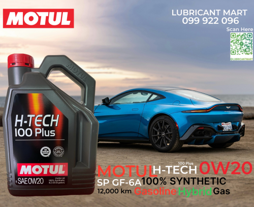 Dis 35% MOTUL H-TECH 100 Plus 0W20 SP, GF-6A 100% Synthetic លំដាប់លេខ1 នៅបារាំង