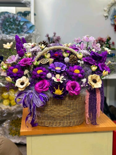 កន្ត្រកផ្កា ពណ៌ស្វាយ size L