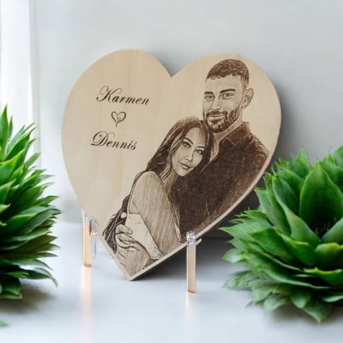 Custom Cut Big Heart Shape with Personalized Message(with stand)