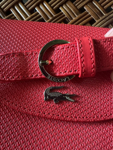 LACOSTE Chantaco Leather Belt Bag NF3049-D50 Bittersweet NWT
