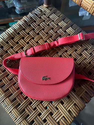 LACOSTE Chantaco Leather Belt Bag NF3049-D50 Bittersweet NWT