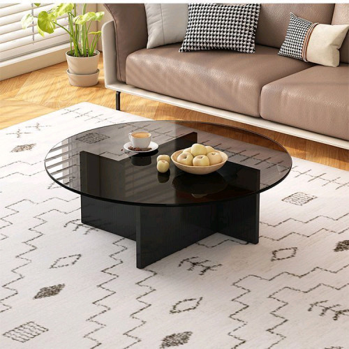 Temper Glass Tea Table តុកញ្ចក់មុខសាឡុង