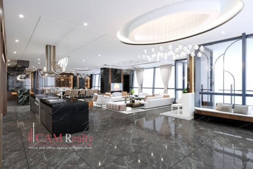 39th Floor 5 Bedroom Duplex Penthouse For Rent in Tonle Basak