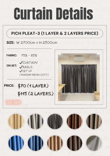 65$ free set up (Big Promotion for in-stock curtain)