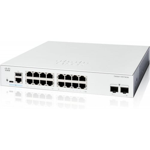 Cisco Catalyst 1200-16T-2G Smart Switch, 16 Port GE, 2x1GE SFP