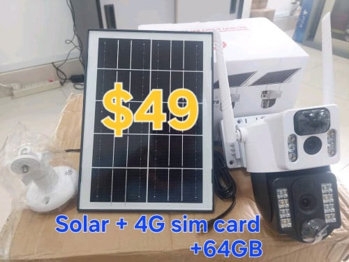 កាម៉ារ៉ាសុវត្ថិភាព សូឡា ប្រើស៊ីមកាត ភ្នែក២ CCTV 2 Lens