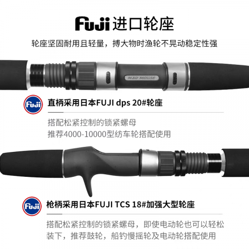 ដងសន្ទូច Mad mouse និងដុំលេខ5000 kastking 99%