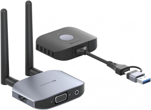 HAGiBiS Dual USB A & USB C Wireless HDMI Transmitter & Receiver Extender Kits