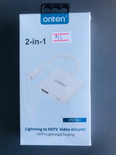 Onten OTN-7565 Lightning to HDMI with Lightning Adapter Price $15