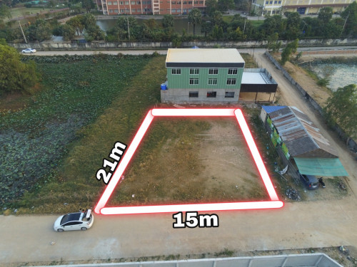 ដីជាប់សាលាកូរ៉េ ចុះពីផ្លូវមហាវិថីឈ្នះៗ100m