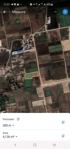 ដីសំរាប់សង់ឃ្លាំង ​ក្រាំងធ្នង់ 4136m2 350$/m2