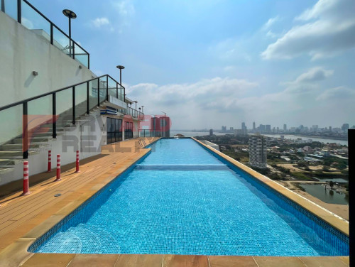 Brand new spacious1 Bedroom Condominium with swimming pool for rent in Chroy Changva Area .(VC)