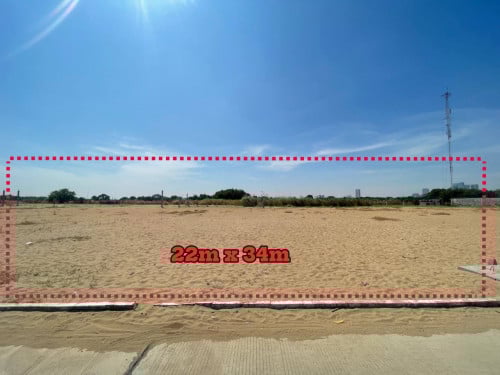 ដីជាប់ក្រុងរណបទំហំ 22m x 34m