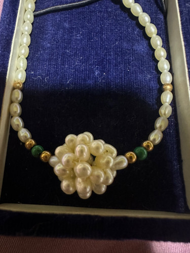 ខ្សែកគុជខ្យងសុទ្ទនិងមាស14K