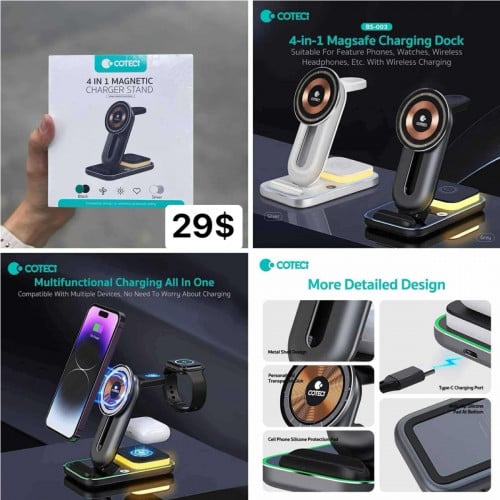 COTECi charger stand 4 in 1 magnetic