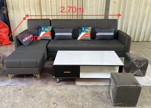 សាឡុង​Lអាចកាច់ធ្វេីគ្រែគេងបាន(ពណ៌​អាចកម្ម៉ង់បាន)