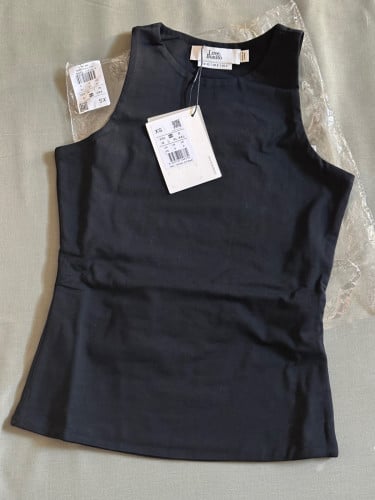 Love, Bonito, Round Neck Tank top, black, size XS